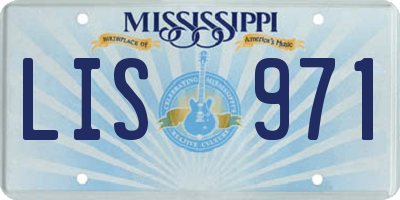 MS license plate LIS971