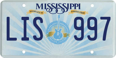 MS license plate LIS997