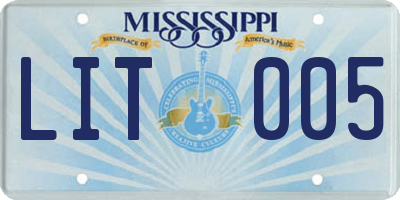 MS license plate LIT005