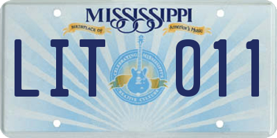 MS license plate LIT011