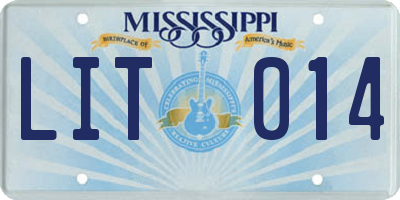 MS license plate LIT014