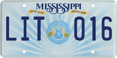 MS license plate LIT016
