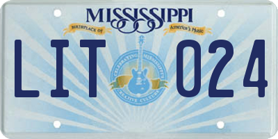 MS license plate LIT024