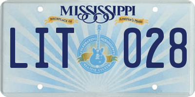 MS license plate LIT028