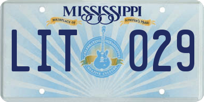 MS license plate LIT029