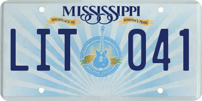 MS license plate LIT041