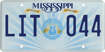 MS license plate LIT044