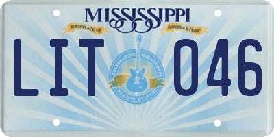 MS license plate LIT046