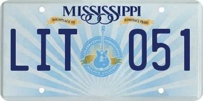 MS license plate LIT051