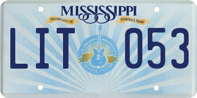 MS license plate LIT053