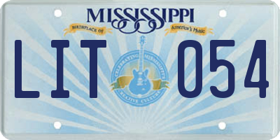 MS license plate LIT054