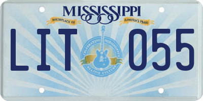 MS license plate LIT055