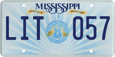 MS license plate LIT057