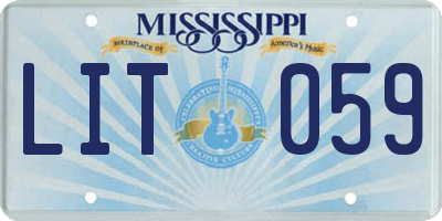 MS license plate LIT059