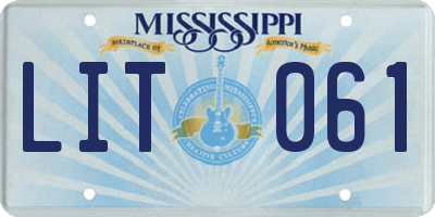 MS license plate LIT061