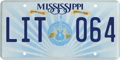 MS license plate LIT064