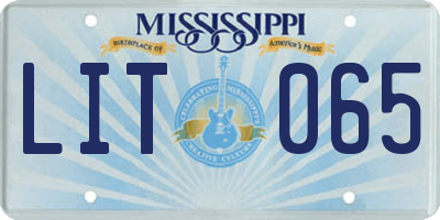 MS license plate LIT065