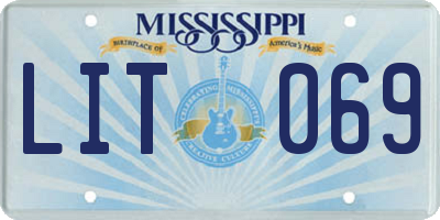 MS license plate LIT069