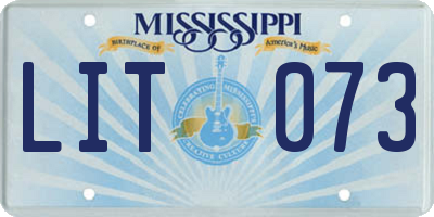MS license plate LIT073