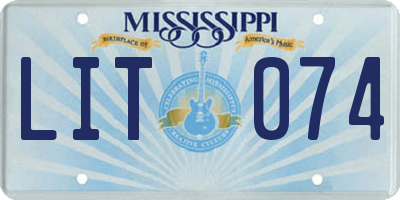 MS license plate LIT074