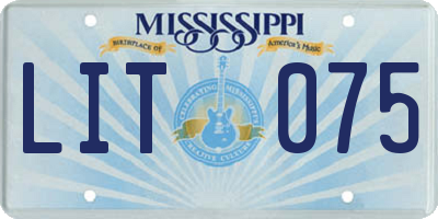 MS license plate LIT075