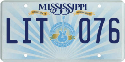 MS license plate LIT076