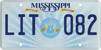 MS license plate LIT082