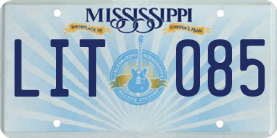 MS license plate LIT085