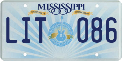 MS license plate LIT086