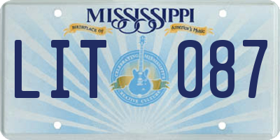 MS license plate LIT087