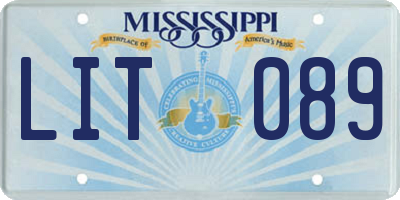 MS license plate LIT089