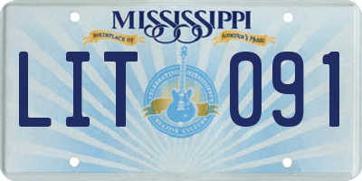 MS license plate LIT091