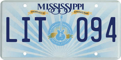 MS license plate LIT094