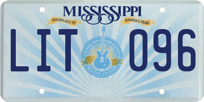 MS license plate LIT096
