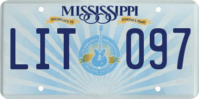 MS license plate LIT097