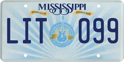 MS license plate LIT099