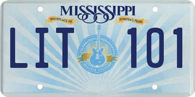 MS license plate LIT101