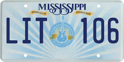 MS license plate LIT106