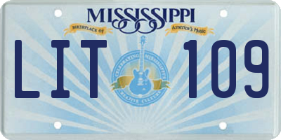 MS license plate LIT109