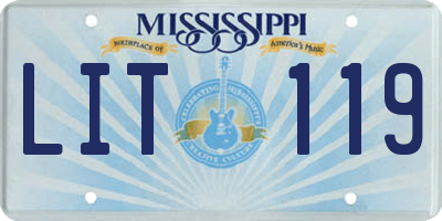 MS license plate LIT119