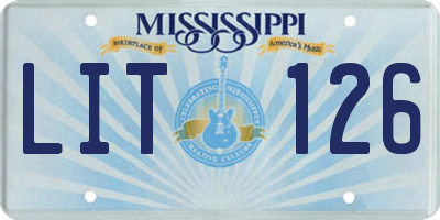 MS license plate LIT126