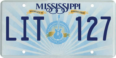 MS license plate LIT127