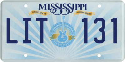 MS license plate LIT131