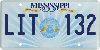 MS license plate LIT132
