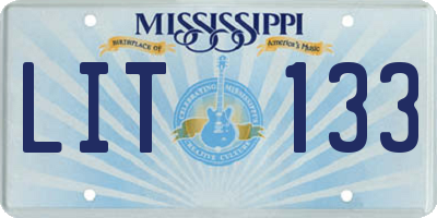 MS license plate LIT133