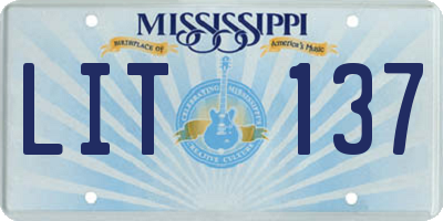 MS license plate LIT137