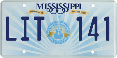 MS license plate LIT141