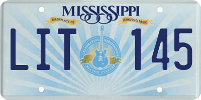 MS license plate LIT145