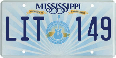 MS license plate LIT149