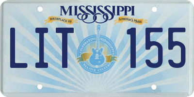 MS license plate LIT155